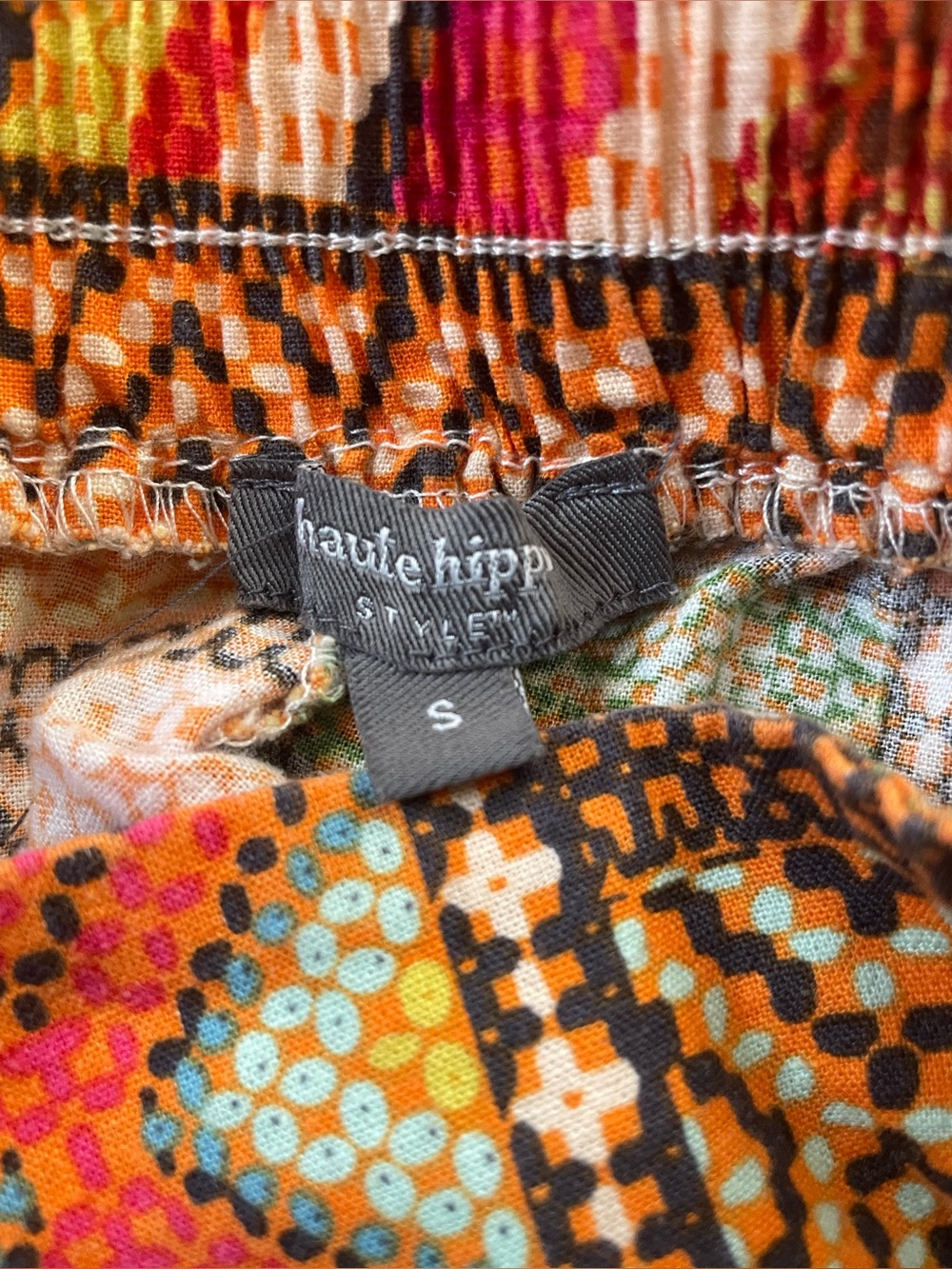 Haute Hippie Linen Blend Boho Patchwork Wide Leg Crop Pants Pockets Women’s S - Picture 6 of 7